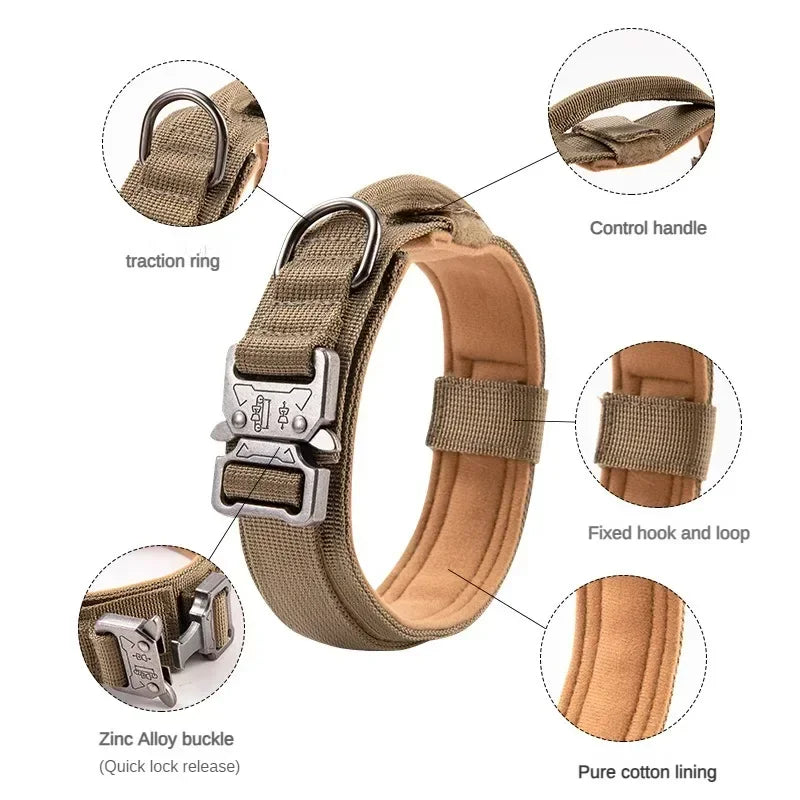 Nylon Tactical Dog Collar with Handle