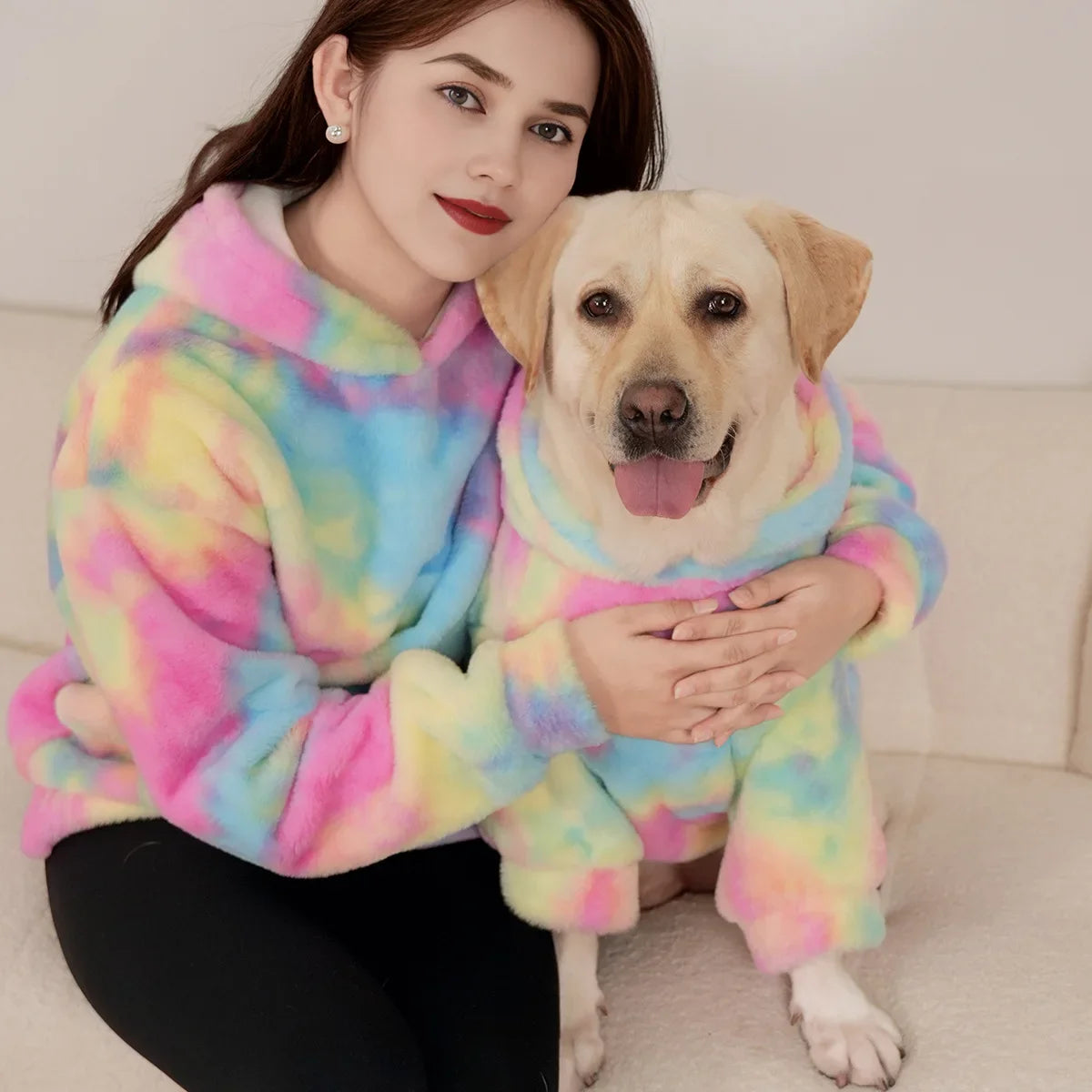 Rainbow matching hoodie set