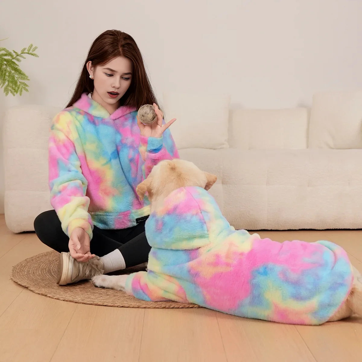 Rainbow matching hoodie set